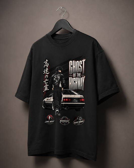Ghost of the Highway Oversized Anime Streetwear T-Shirt | 240 GSM Heavyweight Cotton